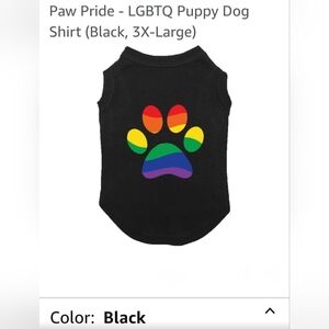 Dog Pride Paw Print T-shirt Size 3 XL Black & Rainbow
